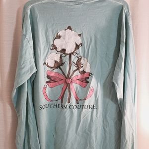 Southern Couture long sleeve tshirt- cotton ribbon